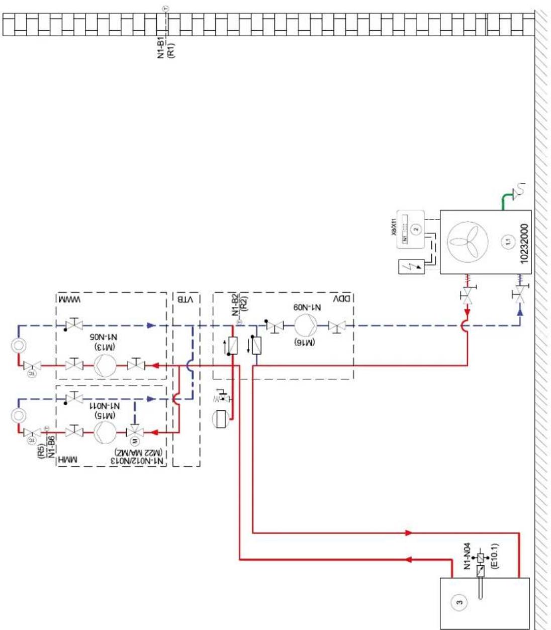 DIMPLEX SI LI 20TES - Monoenergetische Anlage mit zwei Heizkreisen / Mono energy system with two heating circuits / Installation monoénergétique avec deux circuits de chauffage - 1