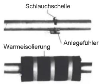Schlauchschelle Anlegefühler Wärmeisolierung