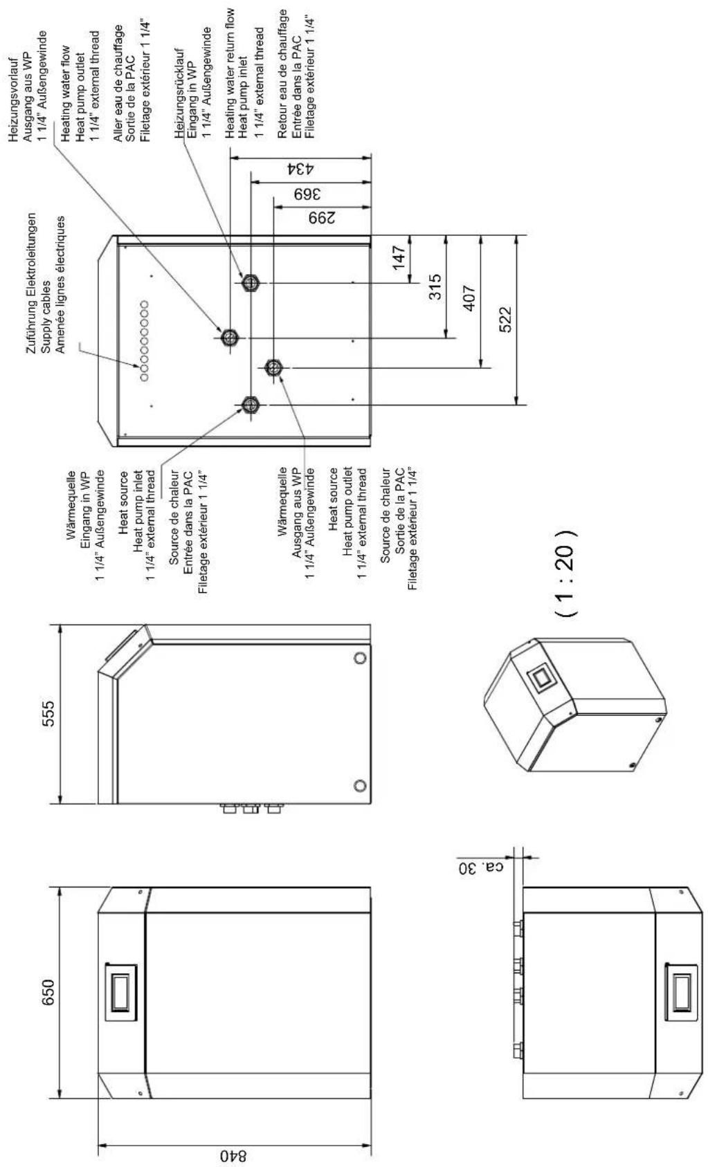 DIMPLEX SI 11TU - Maßbild / Dimension Drawing / Schéma coté SI 6TU - SI 14TU - 1