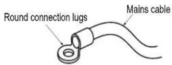 Round connection lugs Mains cable