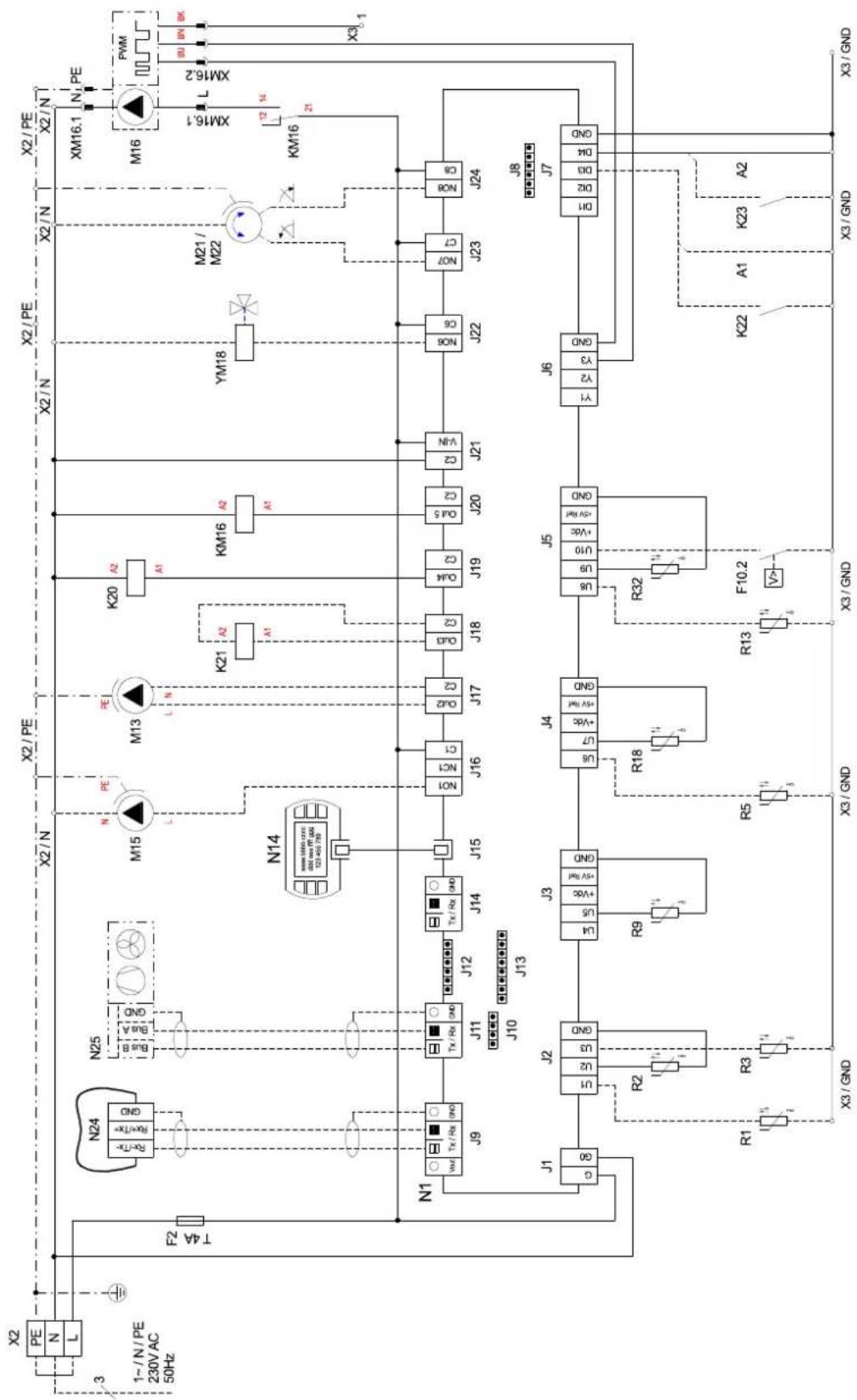 DIMPLEX LAK 9IMR - Anschlussplan / Circuit diagram / Plan de branchement électrique LAK 14IMR - 1