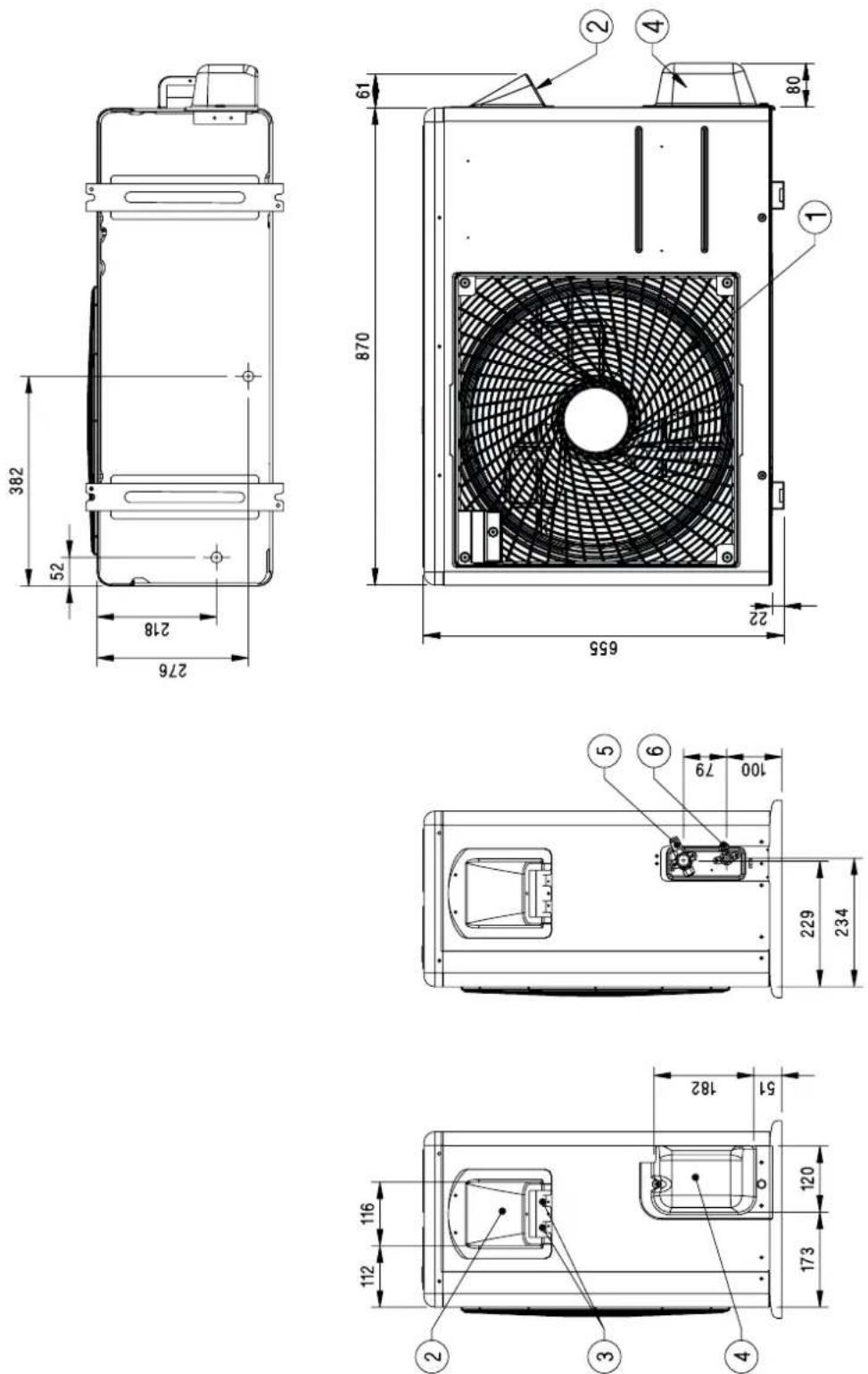 DIMPLEX LAK 9IMR - Maßbild Außengerät / Dimension drawing outdoor unit / Schéma coté unité extérieure LAK 3IMR - 1