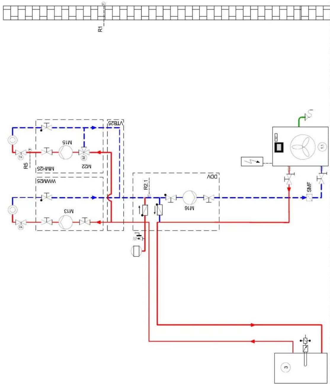 DIMPLEX LI 16ITUR - Hydraulische Einbindungsschema / Hydraulic integration diagram / Schéma d'intégration hydraulique - 1
