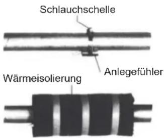 Schlauchschelle Anlegefühler Wärmeisolierung