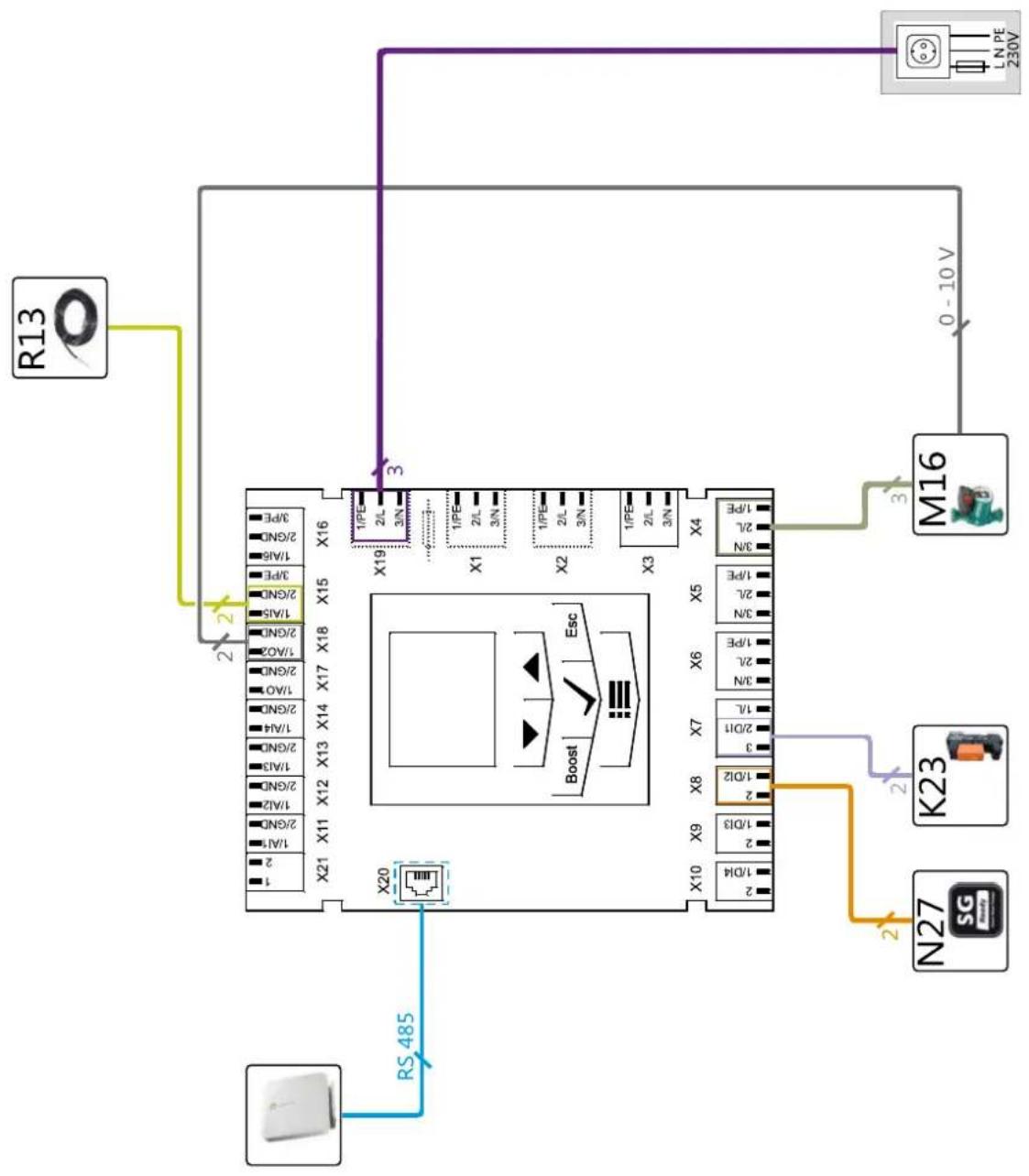 DIMPLEX DHW 400+ - Anschluss der externen Komponenten / Connecting the external components / Branchement de la composants externe - 1