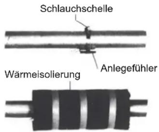 Schlauchschelle Anlegefühler Wärmeisolierung