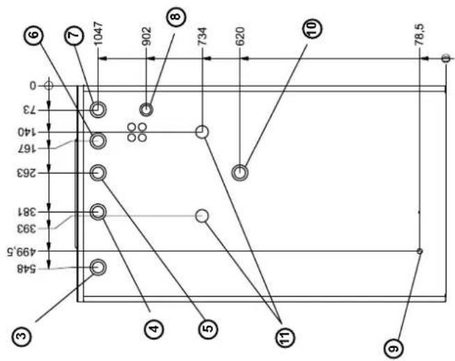 548 499,5 393 381 263 167 140 73 0 ③ ④ ⑤ ⑪ ⑨ ⑥ ⑦ 1047 902 ⑧ 734 620 ⑩ 78,5
