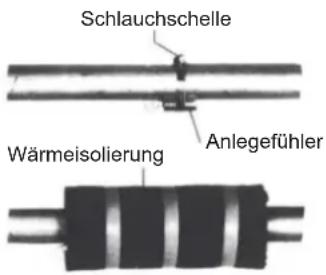 Schlauchschelle Anlegefühler Wärmeisolierung