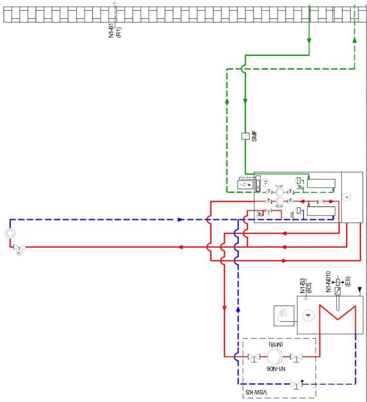 DIMPLEX SIK 14TES - Hydraulisches Einbindungsschema / Hydraulic integration Diagram / Schéma d'intégration hydraulique - 1
