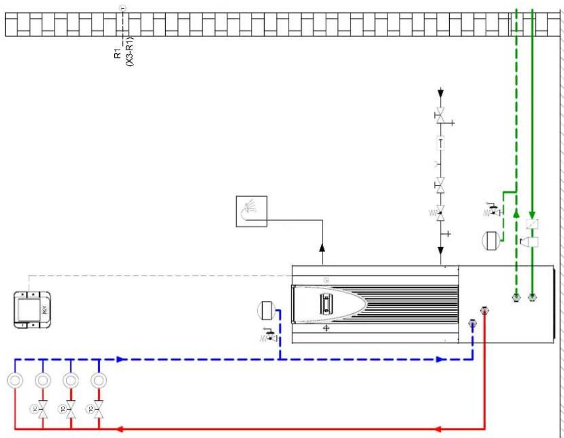 DIMPLEX SIW 11TES - Schéma d'intégration hydraulique - 1