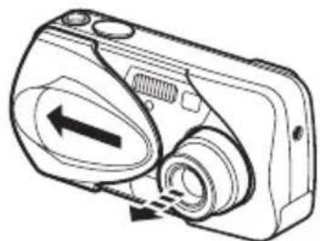 OLYMPUS X-350 - Encendido: Abra completamente el cubreobjetivo. - 1