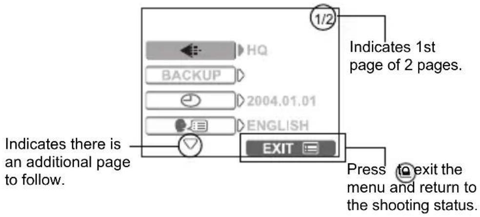 OLYMPUS X-450 - Press to display the menu. - 2
