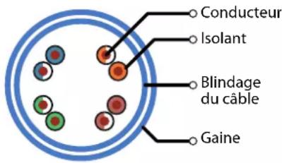Conducteur Isolant Blindage du câble Gaine