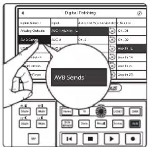 Digital Patching Level Sensor Input Analog/Video Array Reserve Making Outputs AVB Sends AVB Sends