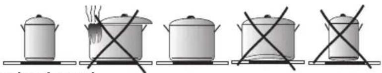 AMICA EHI 935 611 E - Keuze van het kookgerei voor het koken op een inductiekookzone - 1