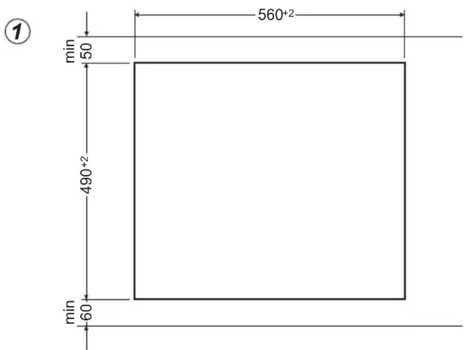AMICA EHI 935 611 E - Préparation du dessus du meuble pour l'aménagement par la plaque - 1