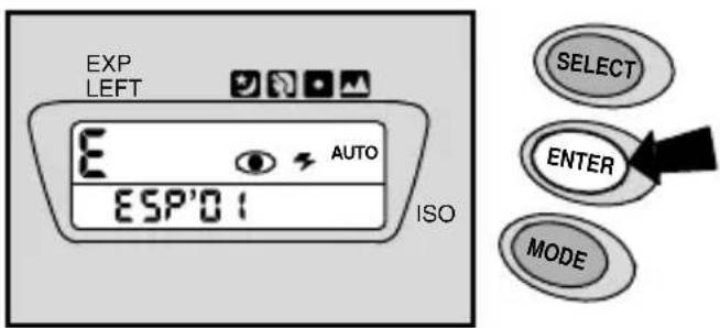 EXP LEFT E AUTO ESP'01 ISO SELECT ENTER MODE