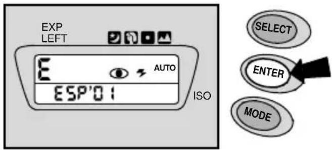 EXP LEFT E AUTO ESP'01 ISO SELECT ENTER MODE