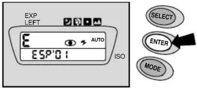 EXP LEFT E AUTO ESP'01 ISO SELECT ENTER MODE
