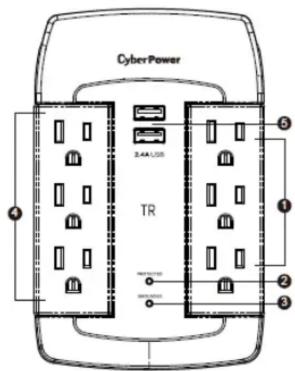 CyberPower 3.4A/USB TR 1 2 3