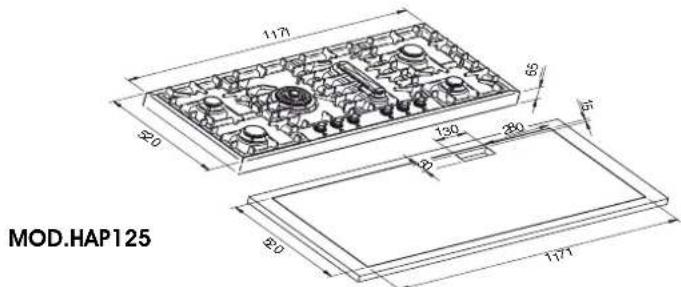 ILVE HCPMT125FDD - Dimension des espaces d'encastrement - 1