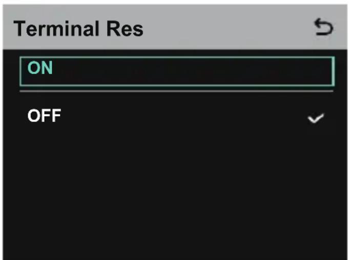 Terminal Res ON OFF
