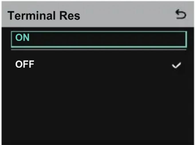 Terminal Res ON OFF