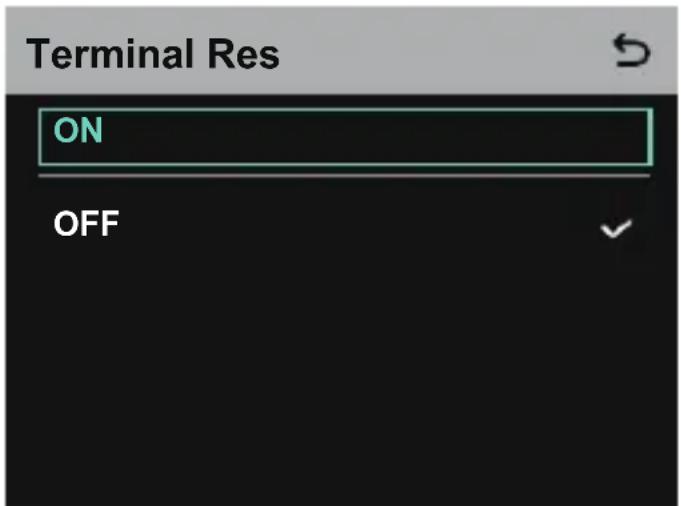 Terminal Res ON OFF