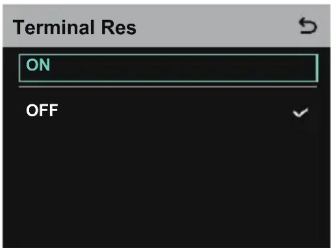 Terminal Res ON OFF