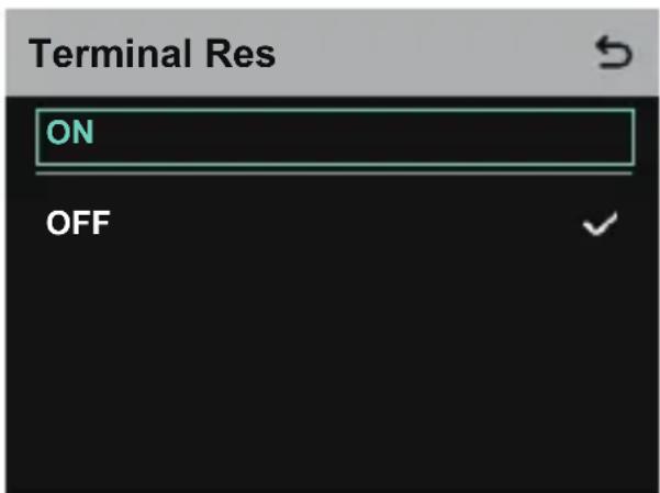 Terminal Res ON OFF