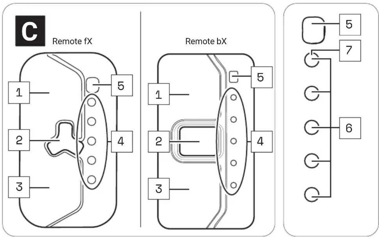 TREK E-Caliber 9.8 GX AXS Gen 2 - DETAILED VIEW & PART DESIGNATIONS: REMOTE fX AND REMOTE bX - 3