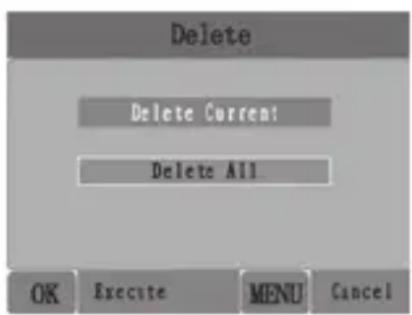 Delete Delete Current: Delete All OK Execute MENU Cancel