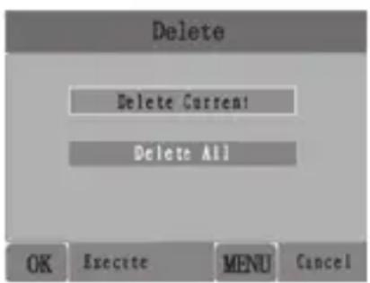 Delete Delete Current! Delete All OK Execute MENU Cancel