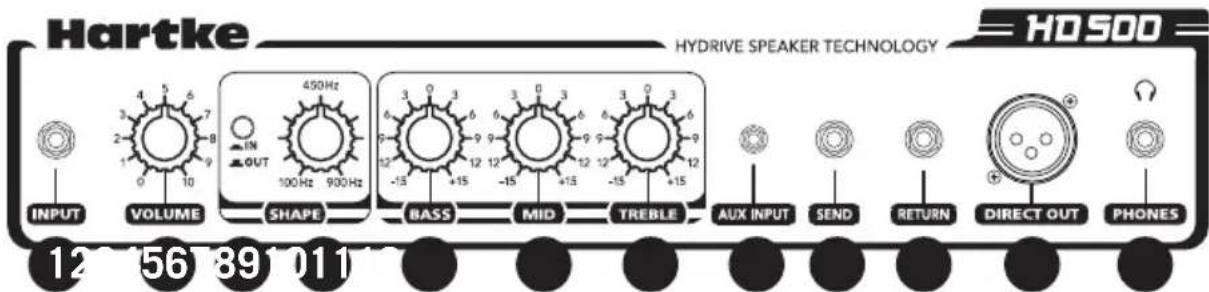 Hartke HD508 - Commande du panneau supérieur - 1