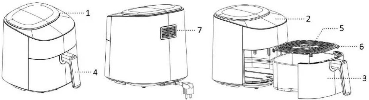 Emerio AF-129369 - BESKRIVNING AV DELAR - 1