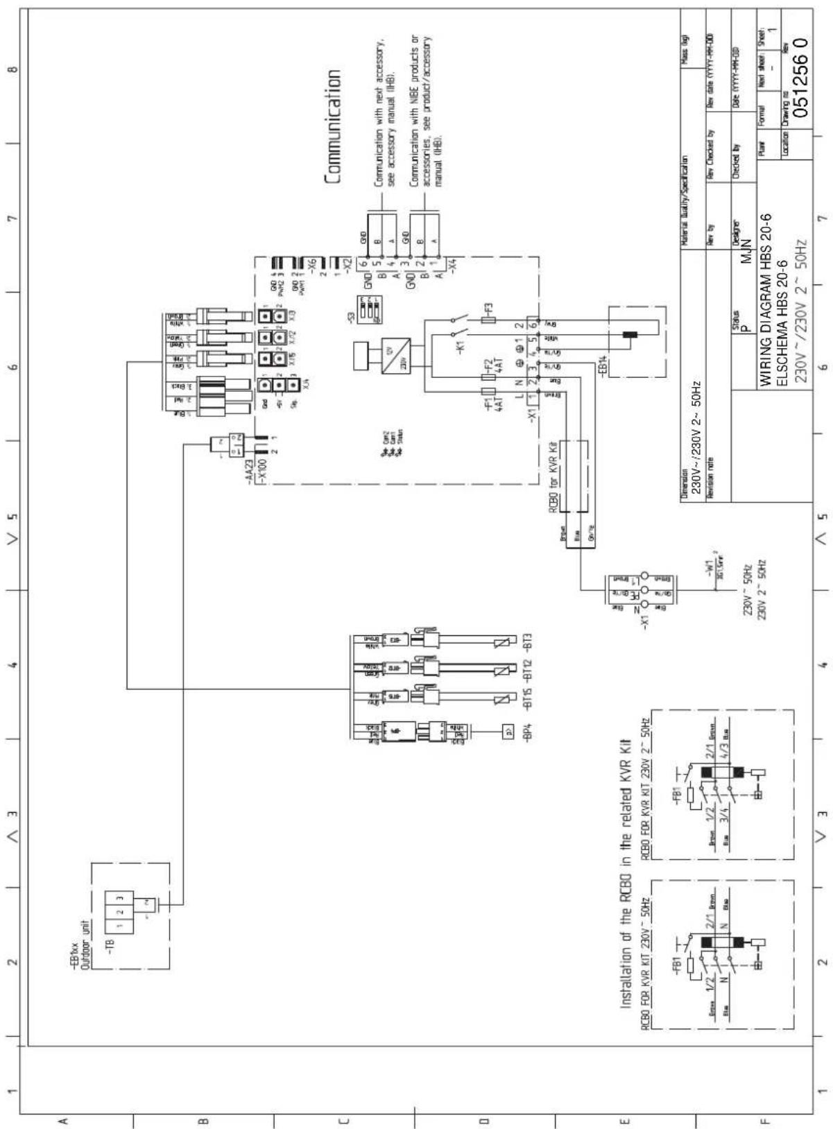 Nibe HBS 20 - Schéma du circuit électrique - 1