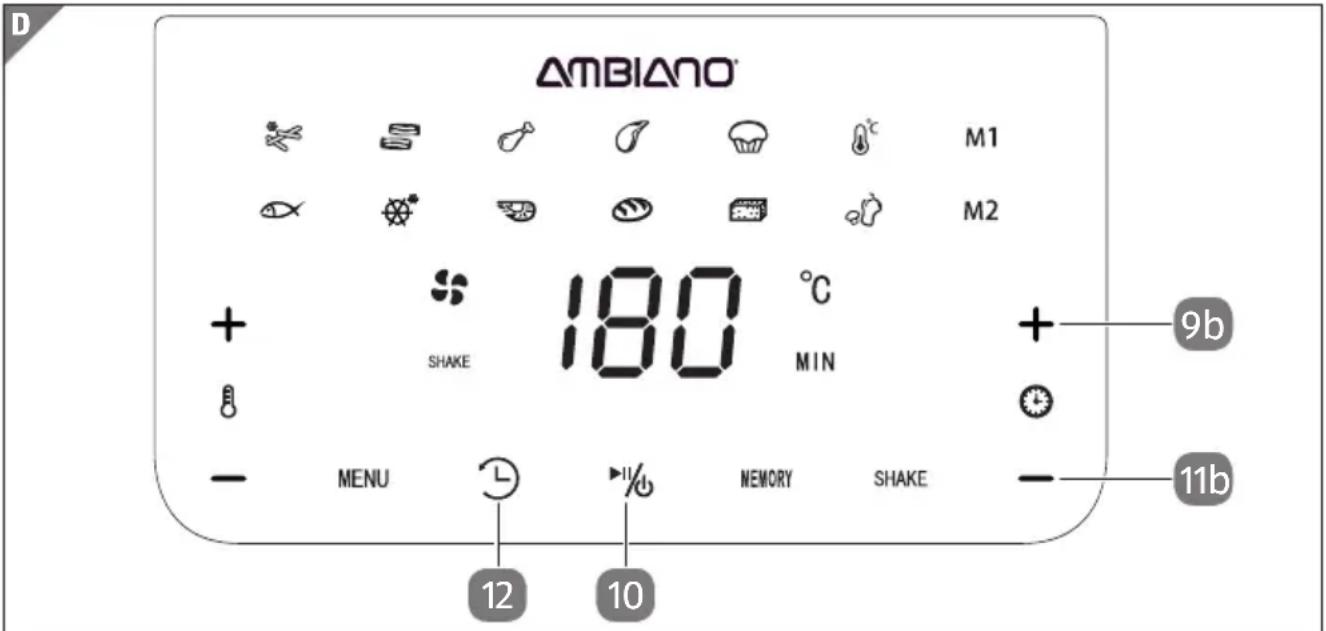 Ambiano GT-AF-08-CH - Non utilizzare la funzione avvio ritardato se si desidera preparare alimenti facilmente deperibili (ad es. carne o pesce). - 1