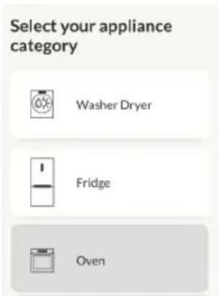Select your appliance category Washer Dryer Fridge Oven