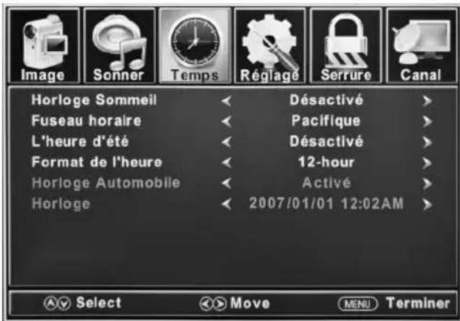 Furrion FDFS55C1A - Paramètres de temps - 1