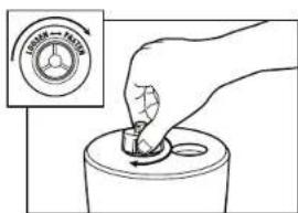 Diagram showing a hand pressing down on a mechanical component with a circular emblem labeled 'HOTATO SYSTEM' in the corner.