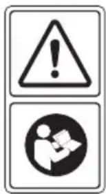 Warning sign with exclamation mark and person reading a document, likely indicating an error or hazard warning.