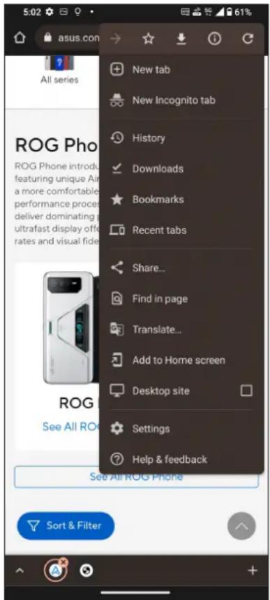 ASUS ROG Phone 7 Ultimate - Ouvrir Chrome - 1