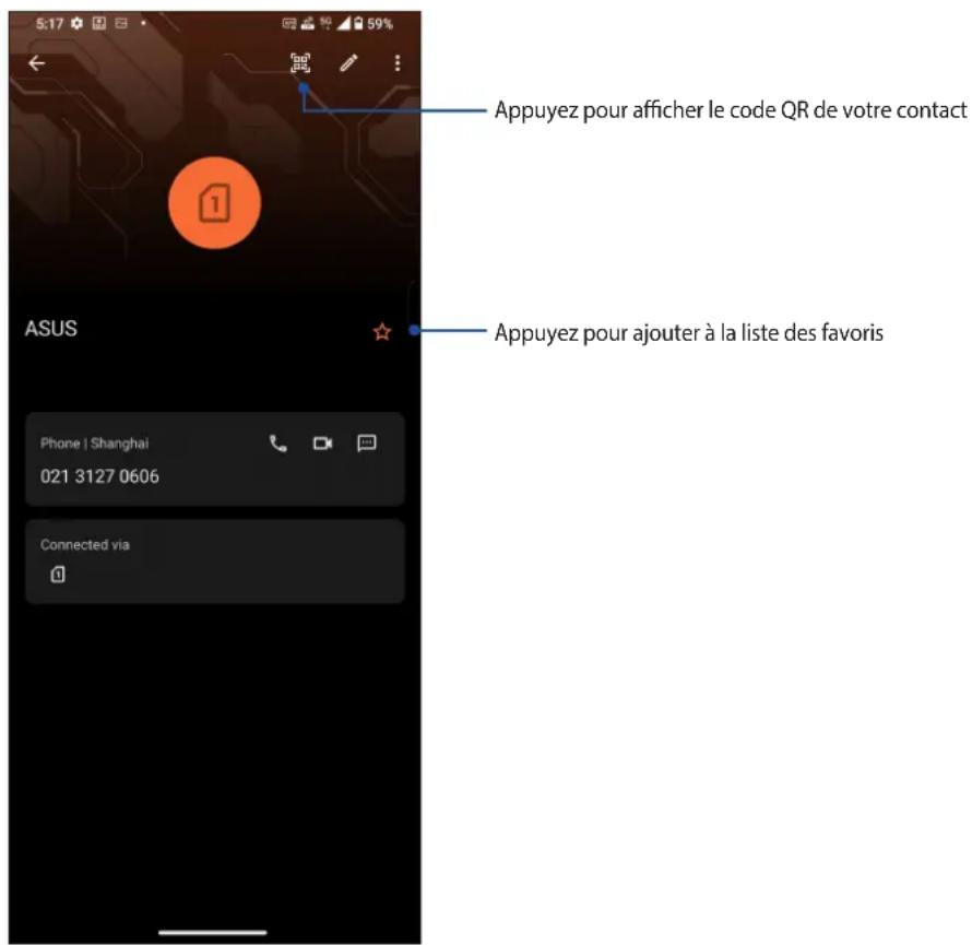 ASUS ROG Phone 7 Ultimate - Personnaliser le profil d'un contact - 1