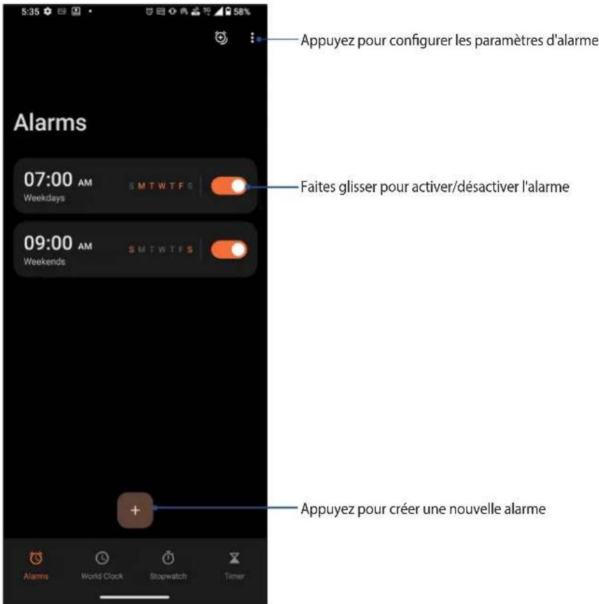 ASUS ROG Phone 7 Ultimate - Ouvrir l'application Horloge - 2