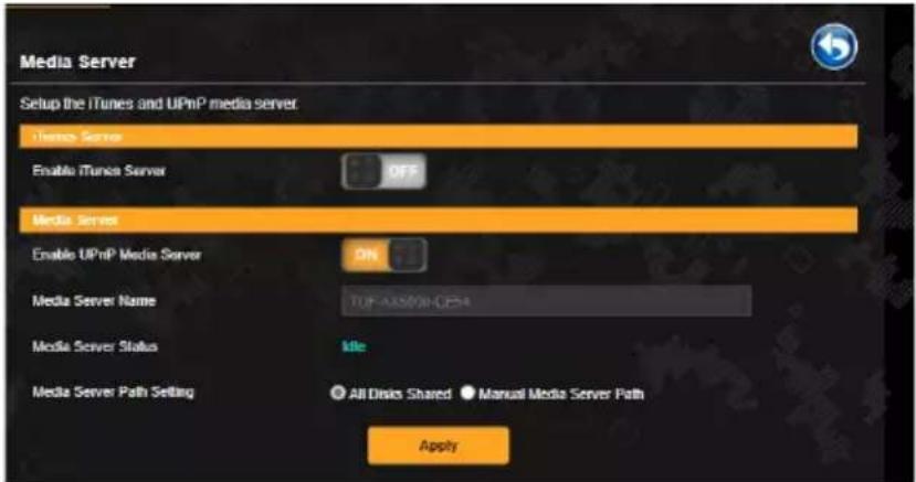 ASUS TUF Gaming AX4200 - Utiliser le service de partage DLNA - 1