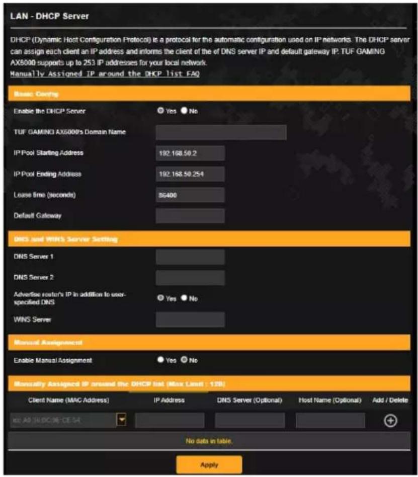 ASUS TUF Gaming AX4200 - Serveur DHCP - 1