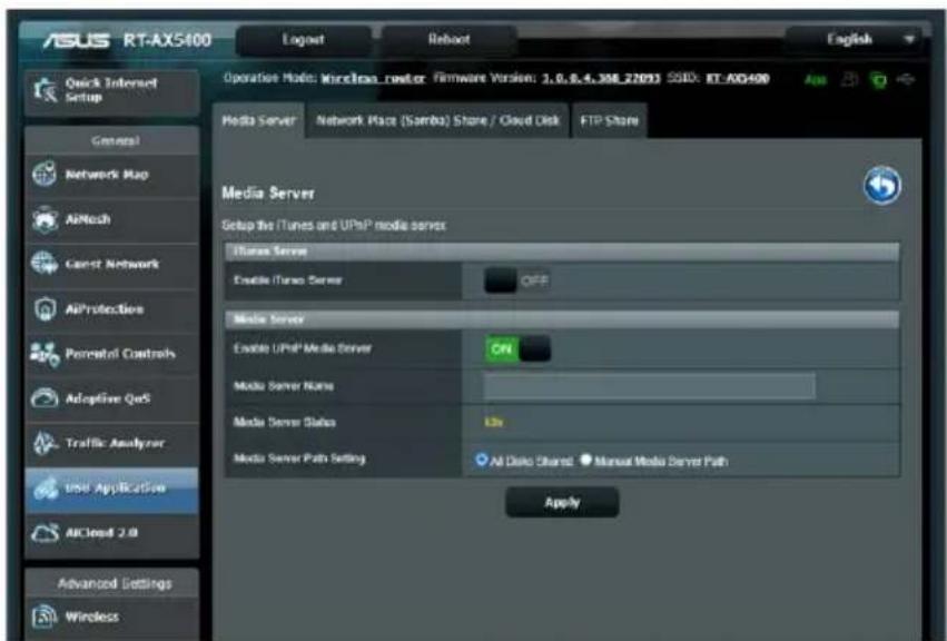 ASUS RT-AX5400 - Utiliser le service de partage DLNA - 1