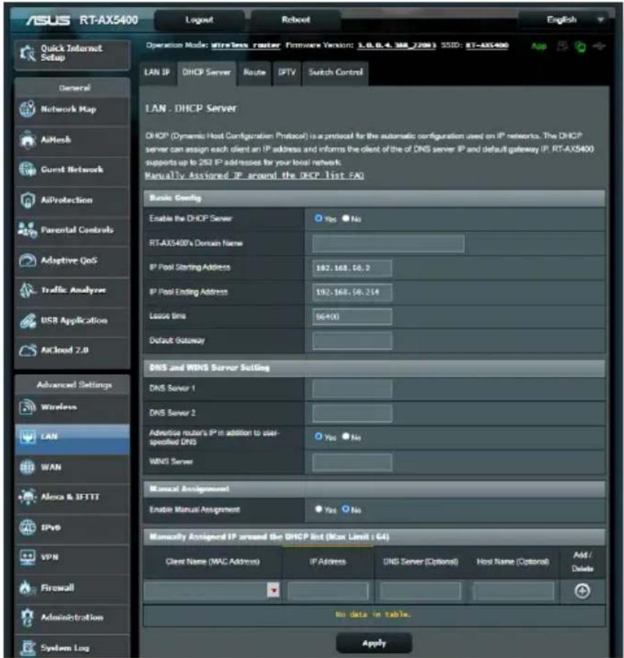 ASUS RT-AX5400 - Serveur DHCP - 1