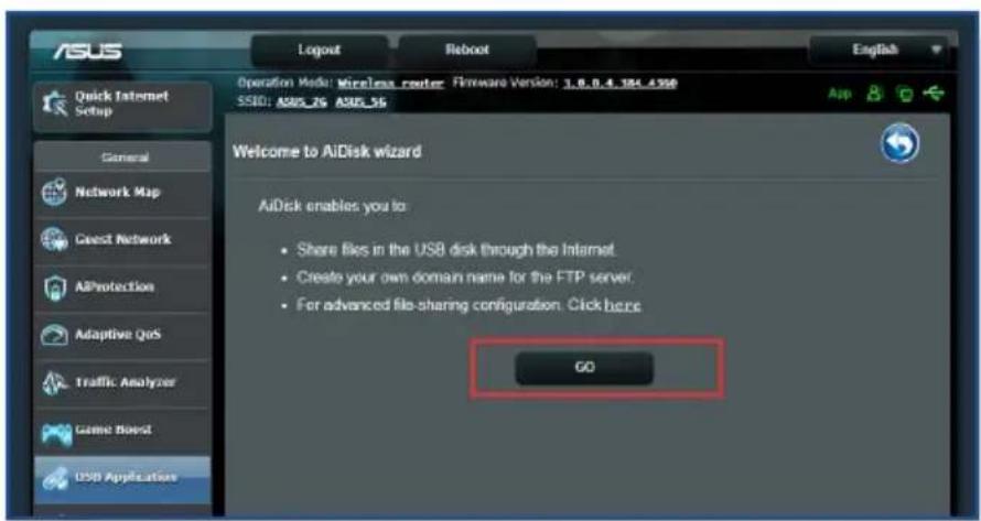 ASUS RT-AX5400 - Pour utiliser AiDisk : - 1