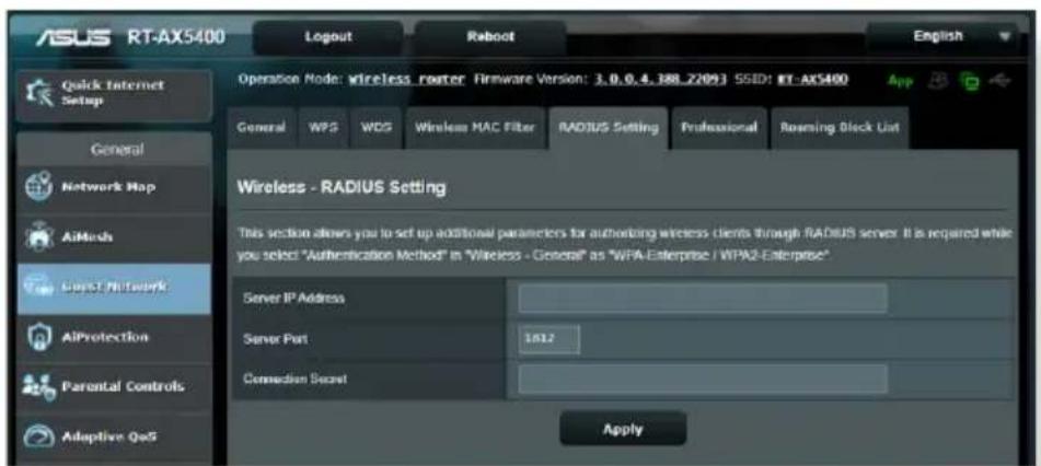 ASUS RT-AX5400 - Service RADIUS - 1